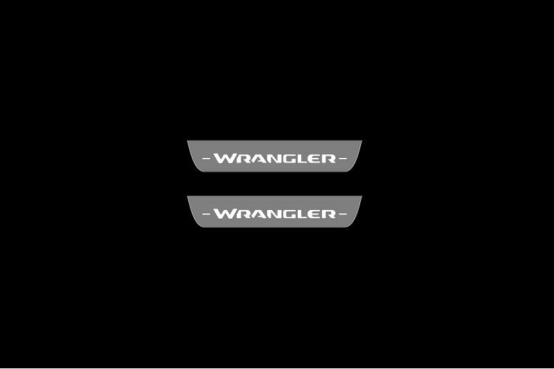 Jeep Wrangler JL 2018+ Auto Door Sills With Logo Wrangler Jeep Led Door Sills opdesign