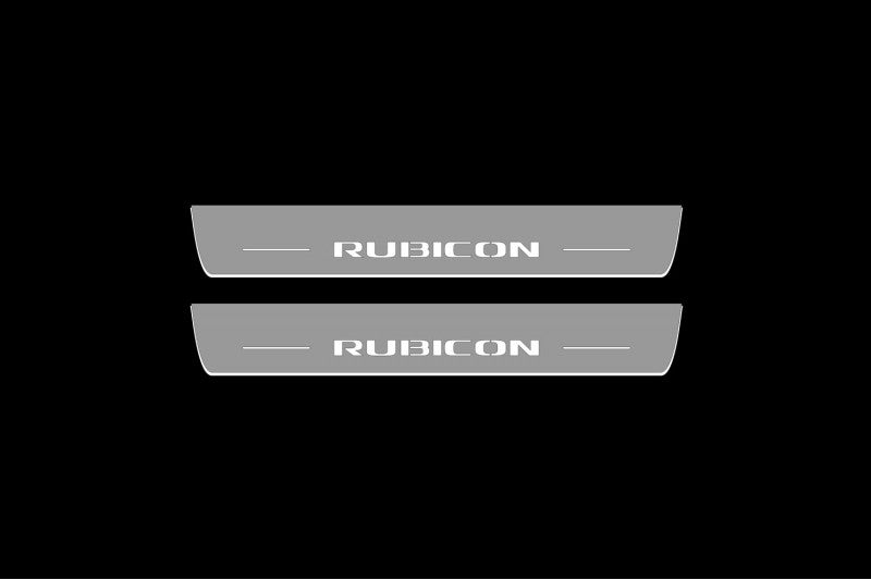 Jeep Wrangler JL 2018+ Car Door Sill With Logo Rubicon Jeep Led Door Sills opdesign