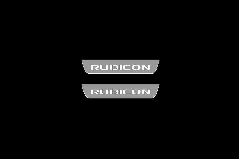 Jeep Wrangler JL 2018+ Car Door Sill With Logo Rubicon Jeep Led Door Sills opdesign