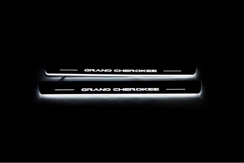 Jeep Grand Cherokee IV 2010-2021 Door Sill Protectors With Logo Grand Cherokee Jeep Led Door Sills opdesign
