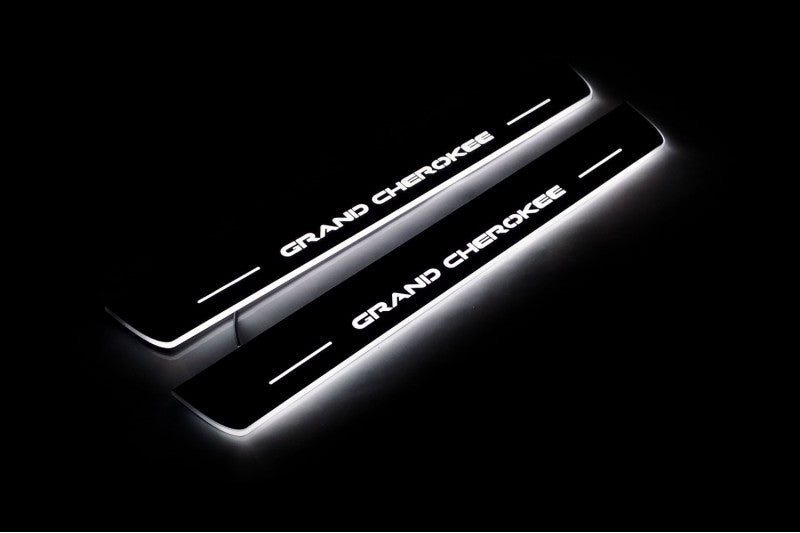 Jeep Grand Cherokee IV 2010-2021 Door Sill Protectors With Logo Grand Cherokee Jeep Led Door Sills opdesign