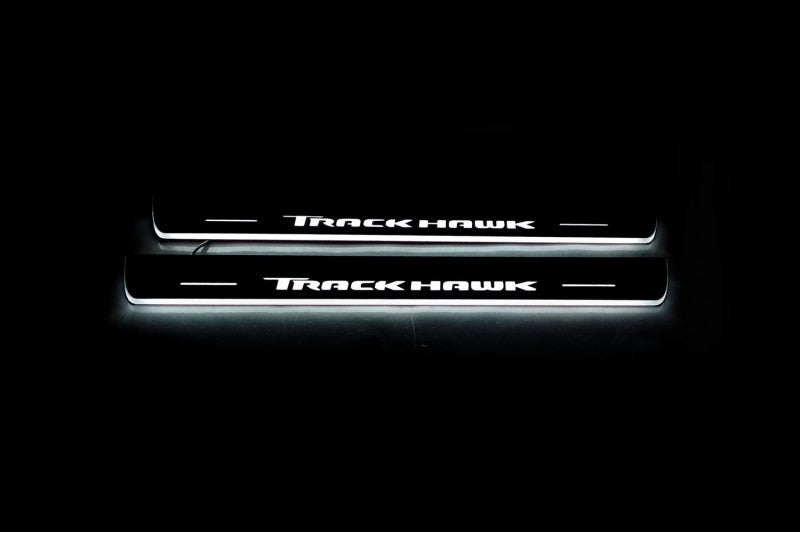 Jeep Grand Cherokee IV 2010-2021 LED Car Door Sill With Logo TrackHawk Jeep Led Door Sills opdesign
