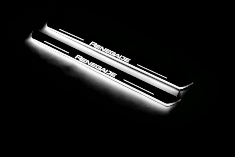 Jeep Renegade 2014+ LED Door Sill With Logo Renegade Jeep Led Door Sills opdesign