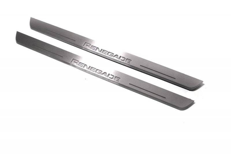 Jeep Renegade 2014+ LED Door Sill With Logo Renegade Jeep Led Door Sills opdesign