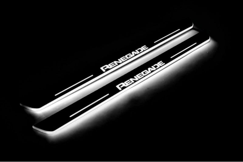 Jeep Renegade 2014+ LED Door Sill With Logo Renegade Jeep Led Door Sills opdesign