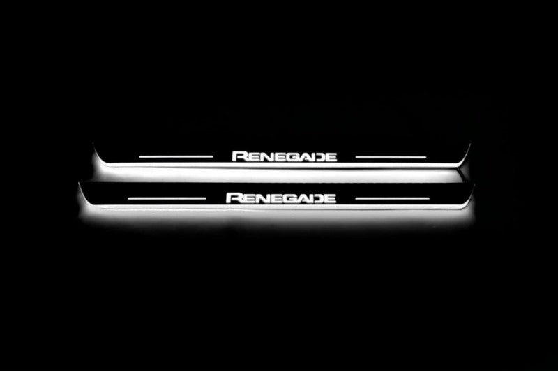 Jeep Renegade 2014+ LED Door Sill With Logo Renegade Jeep Led Door Sills opdesign