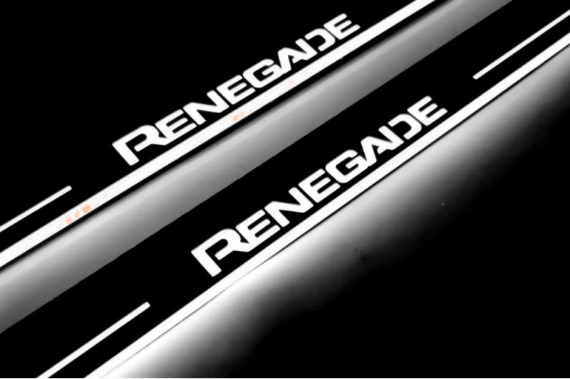 Jeep Renegade 2014+ LED Door Sill With Logo Renegade Jeep Led Door Sills opdesign