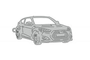 Car Keychain for Hyundai Veloster I (type 3D) Keychains opdesign