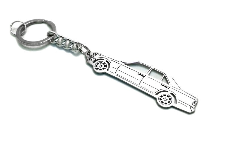 Car Keychain for Mercedes E-Class W124 (type STEEL) - decoinfabric