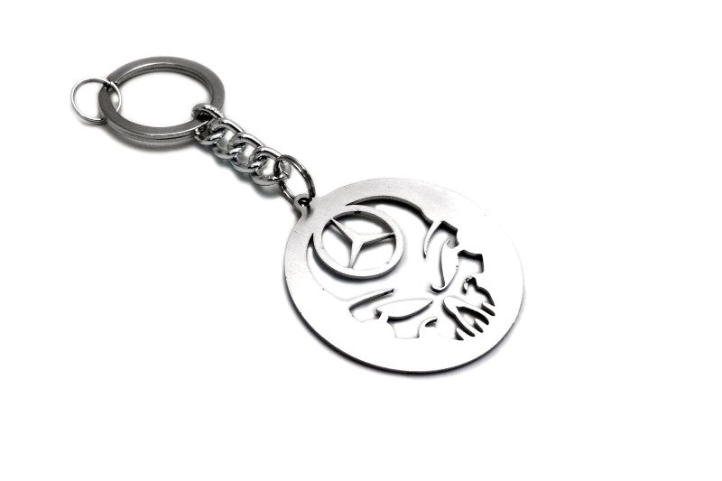 Car Keychain for Mercedes Logo Skull (type STEEL) - decoinfabric
