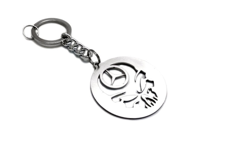 Car Keychain for Mercedes Logo Skull (type STEEL) Keychains opdesign