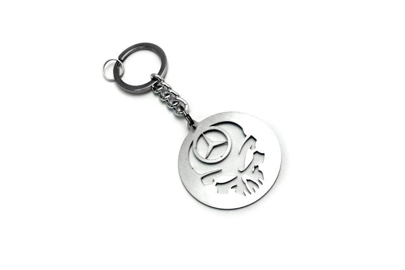 Car Keychain for Mercedes Logo Skull (type STEEL) Keychains opdesign