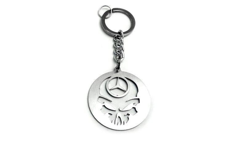 Car Keychain for Mercedes Logo Skull (type STEEL) - decoinfabric