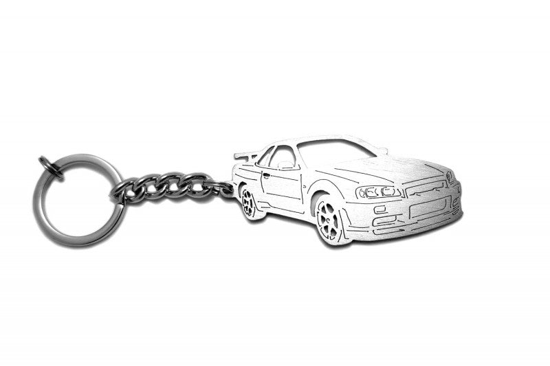Car Keychain for Nissan Skyline R34 2D (type 3D) - decoinfabric