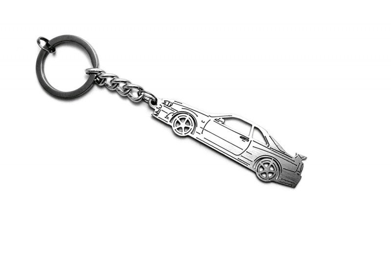 Car Keychain for Nissan Skyline R34 2D (type STEEL) - decoinfabric