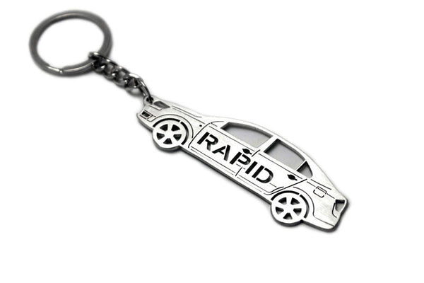 Car Keychain for Skoda Rapid 4D (type STEEL) - decoinfabric