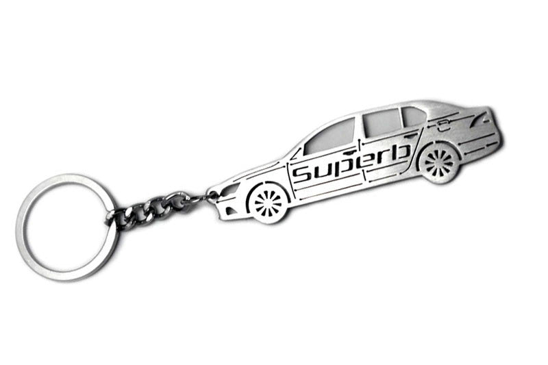 Car Keychain for Skoda SuperB II (type STEEL) - decoinfabric