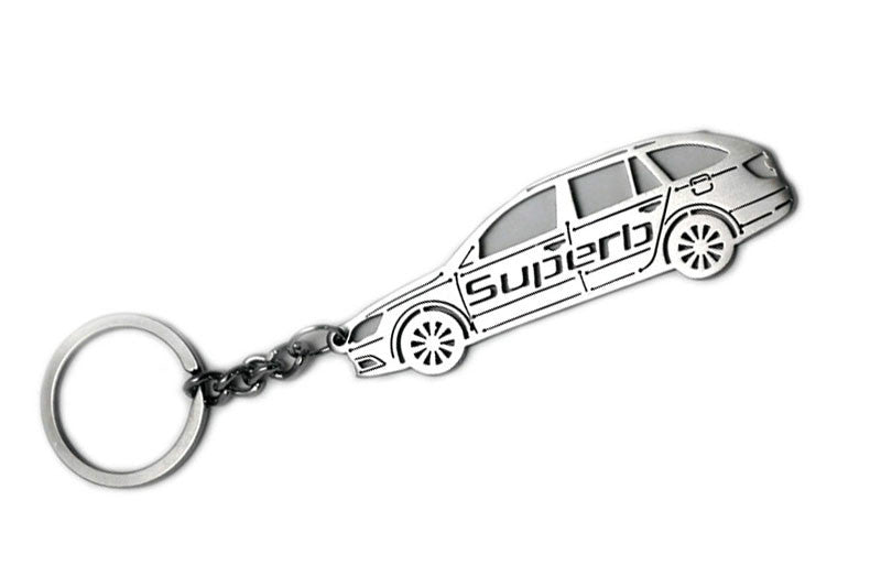 Car Keychain for Skoda SuperB II Universal (type STEEL) - decoinfabric