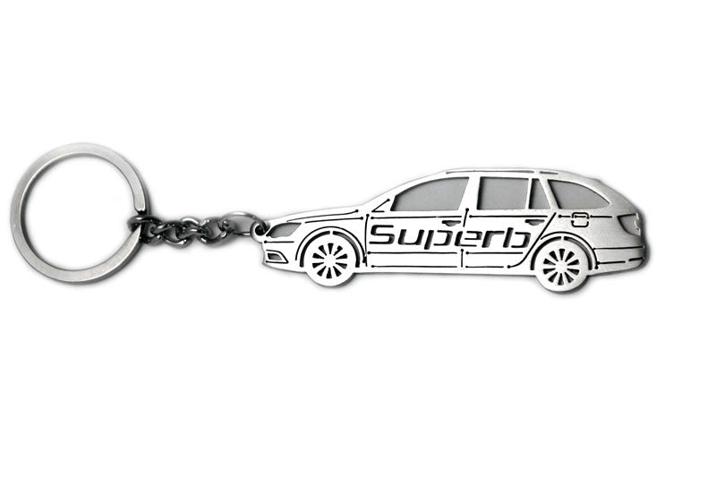 Car Keychain for Skoda SuperB II Universal (type STEEL) - decoinfabric