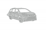 Car Keychain for Toyota Sienna IV (type 3D) Keychains opdesign