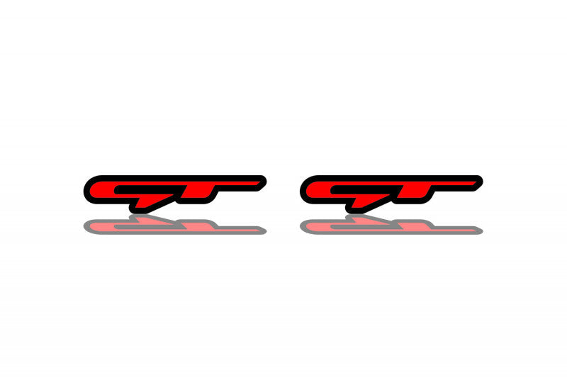 KIA emblem (badges) for fenders with GT logo KIA emblems decoinfabric BLACK RED