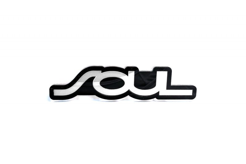 KIA Soul Radiator grille emblem with Soul logo KIA emblems decoinfabric BLACK WHITE