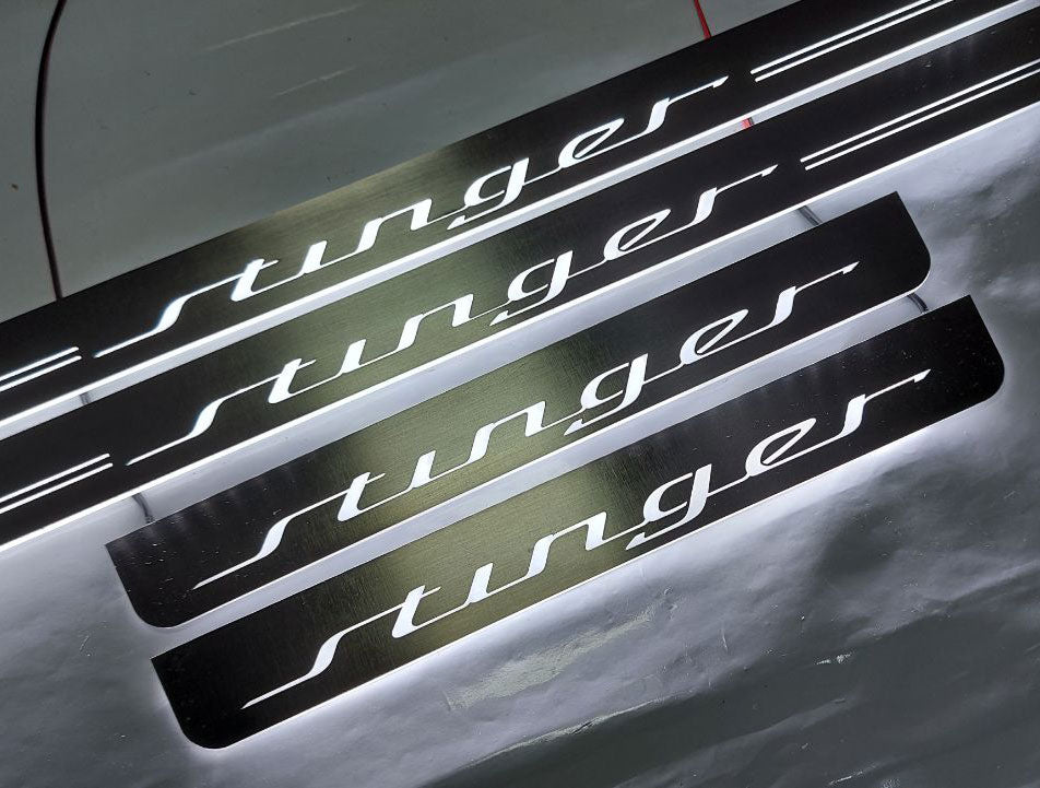 Kia Stinger LED Door Sills PRO With Logo Stinger  type 2