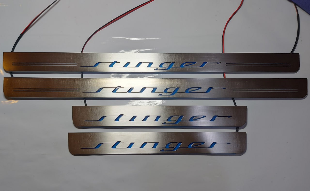 Kia Stinger LED Door Sills PRO With Logo Stinger  type 2