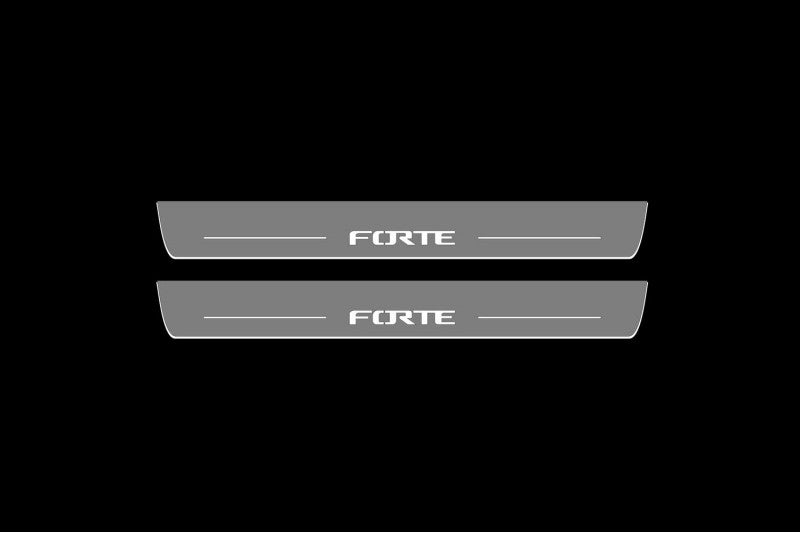Kia Forte II 2014-2018 Door Sill Protectors With Logo Forte KIA Led Door Sills opdesign