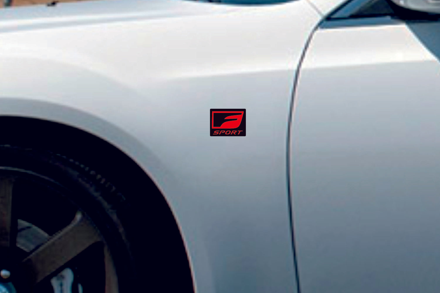 Lexus emblem for fenders with F Sport logo Lexus emblems decoinfabric BLACK RED