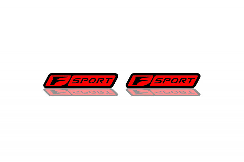 Lexus Emblem & Badges set with F Sport logo (Type 2) Lexus emblems decoinfabric BLACK RED