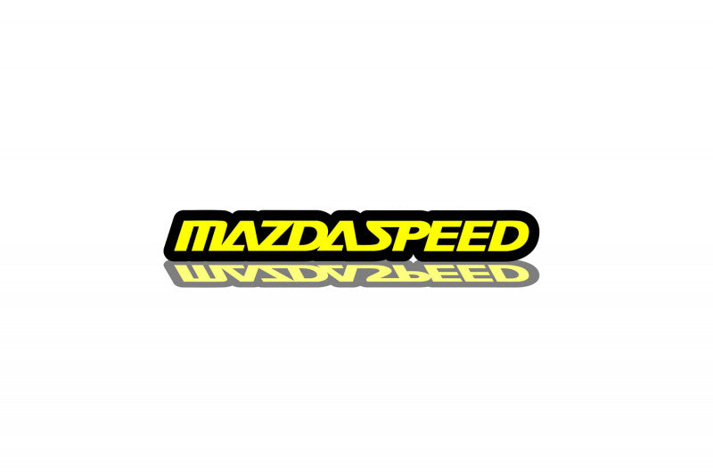 Mazda Radiator grille emblem with Mazdaspeed logo Mazda Car Emblems decoinfabric BLACK YELLOW