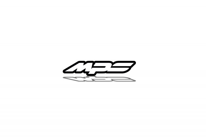 Mazda tailgate trunk rear emblem with MPS logo Mazda emblems decoinfabric BLACK WHITE