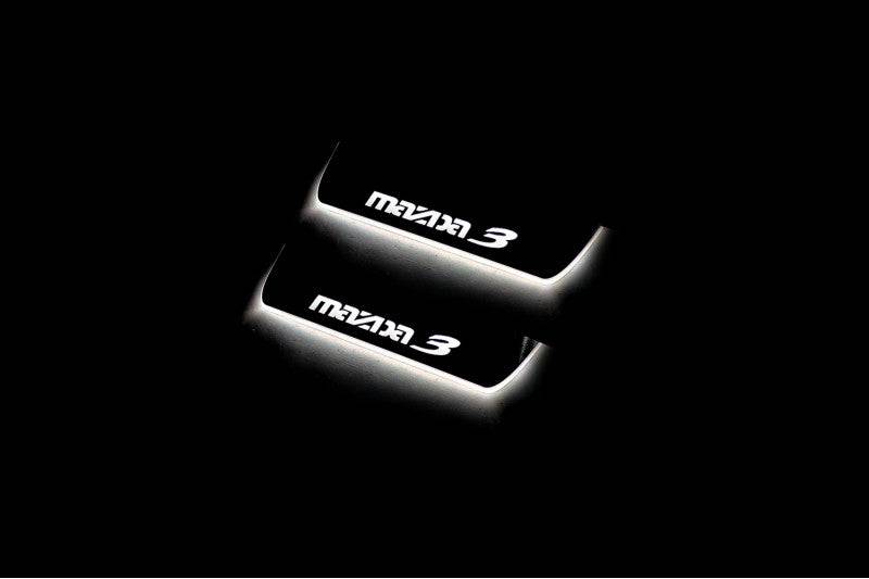 Mazda 3 II 2009-2013 LED Door Sills PRO With Logo Mazda 3 Mazda Led Door Sills opdesign