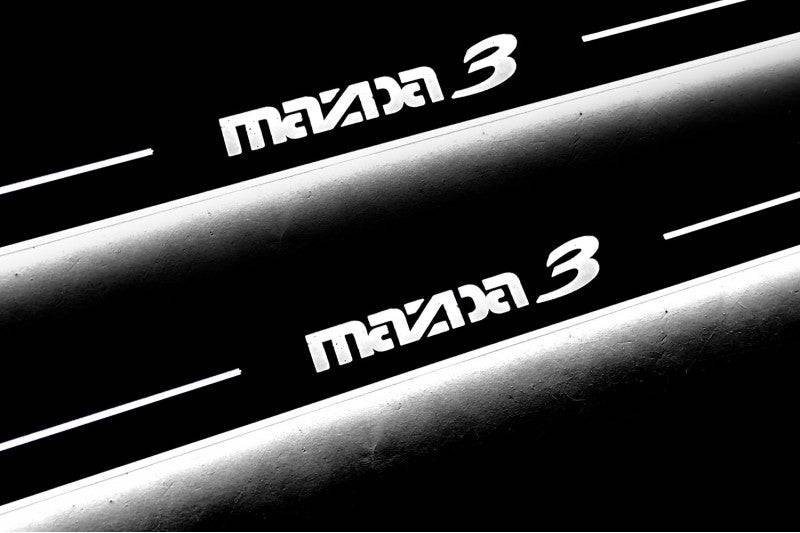 Mazda 3 II 2009-2013 LED Door Sills PRO With Logo Mazda 3 Mazda Led Door Sills opdesign