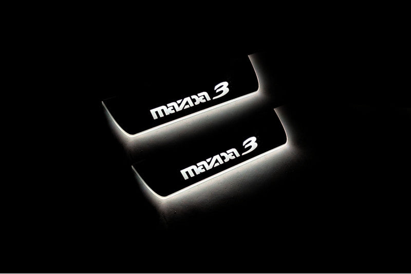 Mazda 3 II 2009-2013 LED Door Sills PRO With Logo Mazda 3 Mazda Led Door Sills opdesign