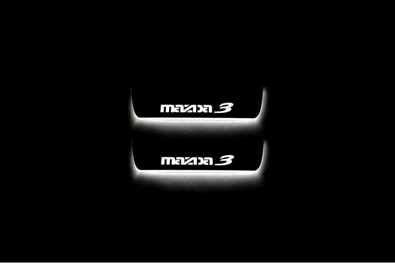 Mazda 3 II 2009-2013 LED Door Sills PRO With Logo Mazda 3 Mazda Led Door Sills opdesign
