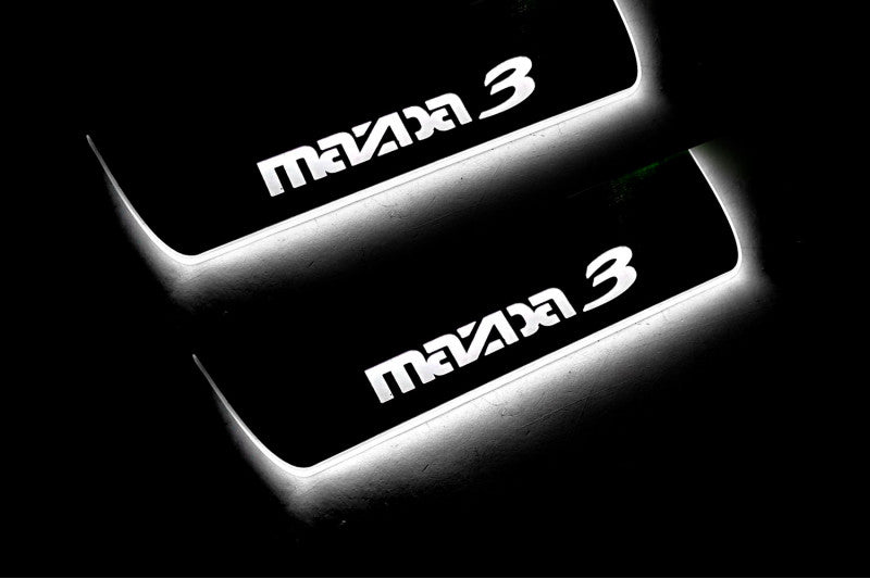 Mazda 3 II 2009-2013 LED Door Sills PRO With Logo Mazda 3 Mazda Led Door Sills opdesign