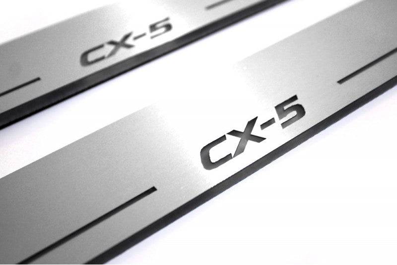 Mazda CX-5 II 2017+ Door Sill Led Plate With Logo CX-5 Mazda Led Door Sills opdesign