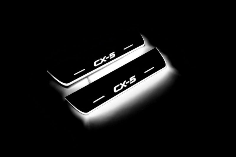 Mazda CX-5 II 2017+ Door Sill Led Plate With Logo CX-5 Mazda Led Door Sills opdesign