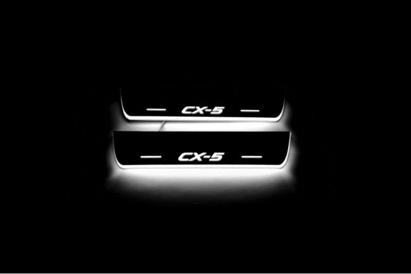 Mazda CX-5 II 2017+ Door Sill Led Plate With Logo CX-5 Mazda Led Door Sills opdesign