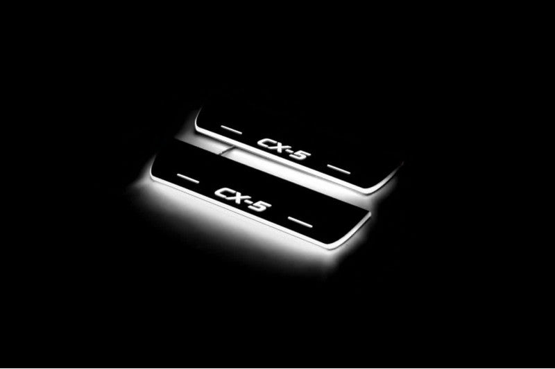 Mazda CX-5 II 2017+ Door Sill Led Plate With Logo CX-5 Mazda Led Door Sills opdesign