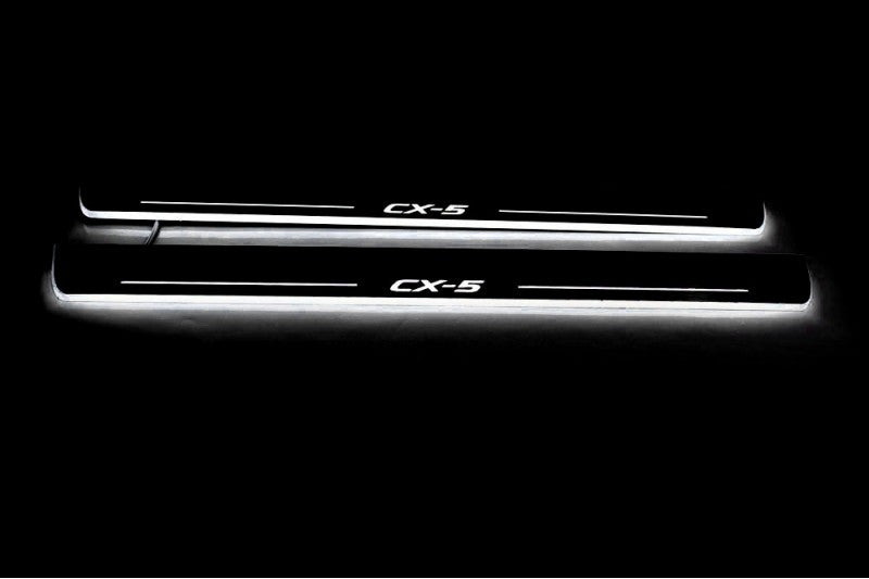 Mazda CX-5 II 2017+ Door Sill Led Plate With Logo CX-5 Mazda Led Door Sills opdesign
