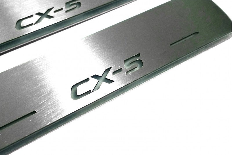 Mazda CX-5 II 2017+ Door Sill Led Plate With Logo CX-5 Mazda Led Door Sills opdesign