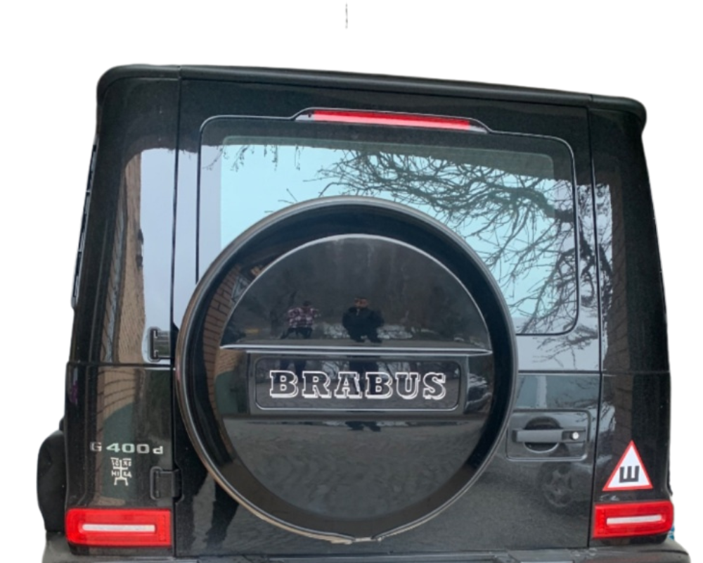 Mercedes-Benz G-Class W463A Spare Tire Cover with BRABUS logo Mercedes-Benz G-Class Spare Tire Cover decoinfabric