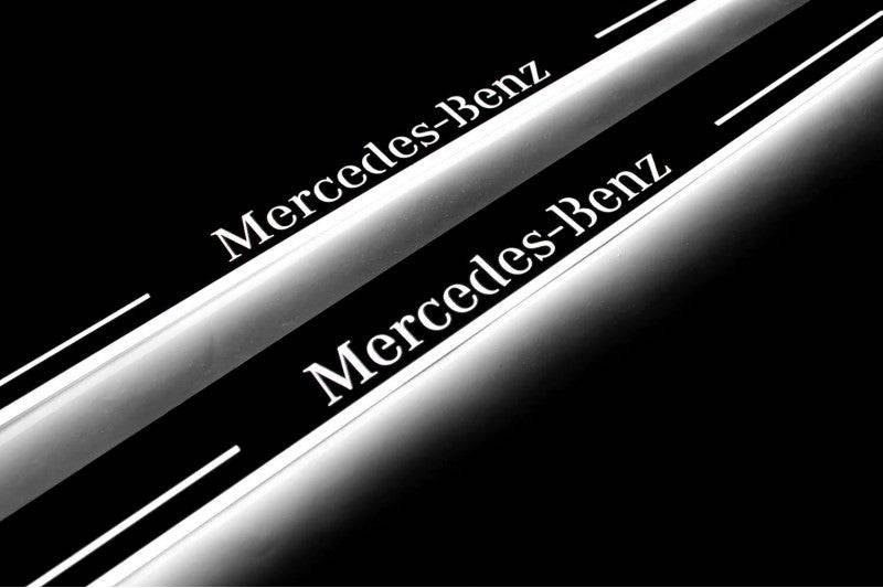 Mercedes E-Class W210 1995-2002 Led Door Sills PRO With Logo Mercedes-Benz - decoinfabric