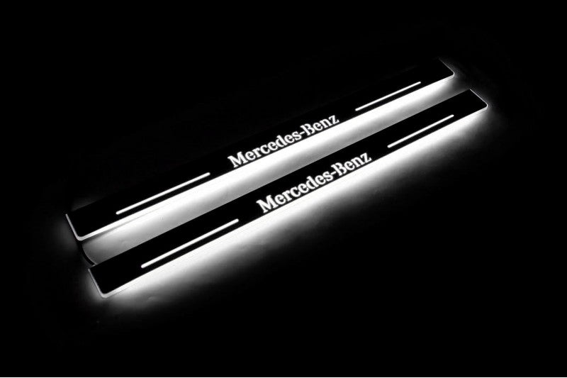 Mercedes E W210 1995-2002 Led Door Sills PRO With Logo Mercedes-Benz Mercedes Led Door Sills opdesign