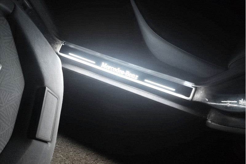 Mercedes E W124 LED Door Sills PRO With Logo Mercedes-Benz - decoinfabric