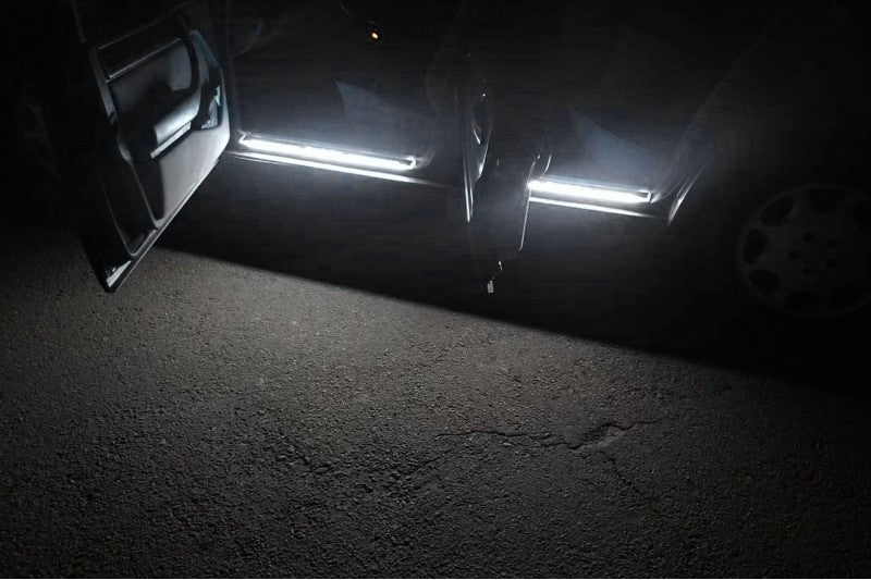 Mercedes E W124 LED Door Sills PRO With Logo Mercedes-Benz - decoinfabric