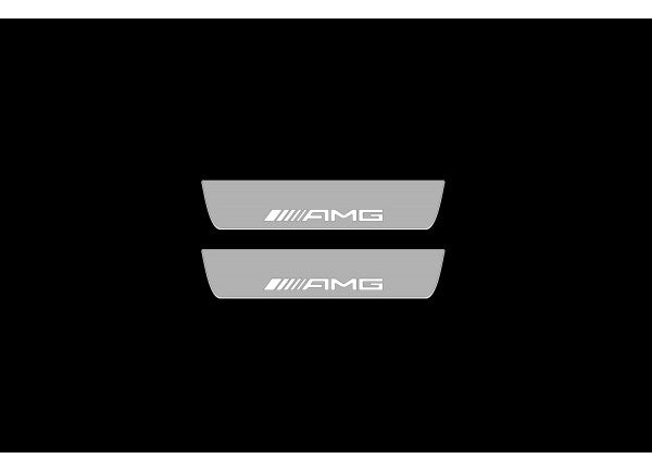 Mercedes E W211 LED Door Sills PRO With AMG Logo